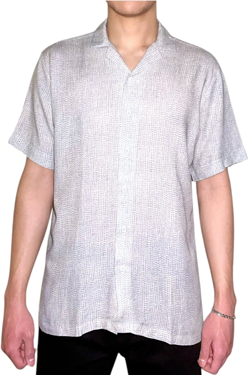 Wholesale,Jakamen, Jakamen Navy Blue Dot Print Linen Shirt, Blue, Extra Large-48-TagXLExtra Extra Large-50-TagXXLSmall-42-TagSMedium-44-TagMLarge-46-TagL