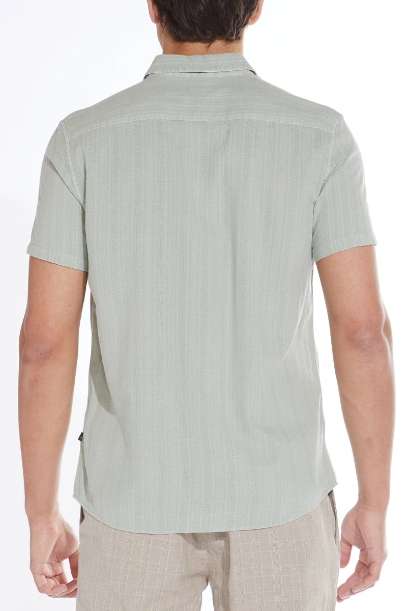 Wholesale,Civil Society, Civil Society Sage Jacquard Stripe Short Sleeve Shirt, Green, Medium-43-TagMLarge-45-TagLExtra Large-47-TagXLSmall-41-TagS