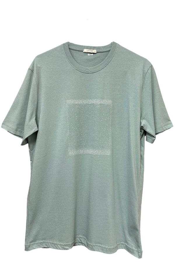 Jakamen Blue Rubber Texture Detail T-Shirt