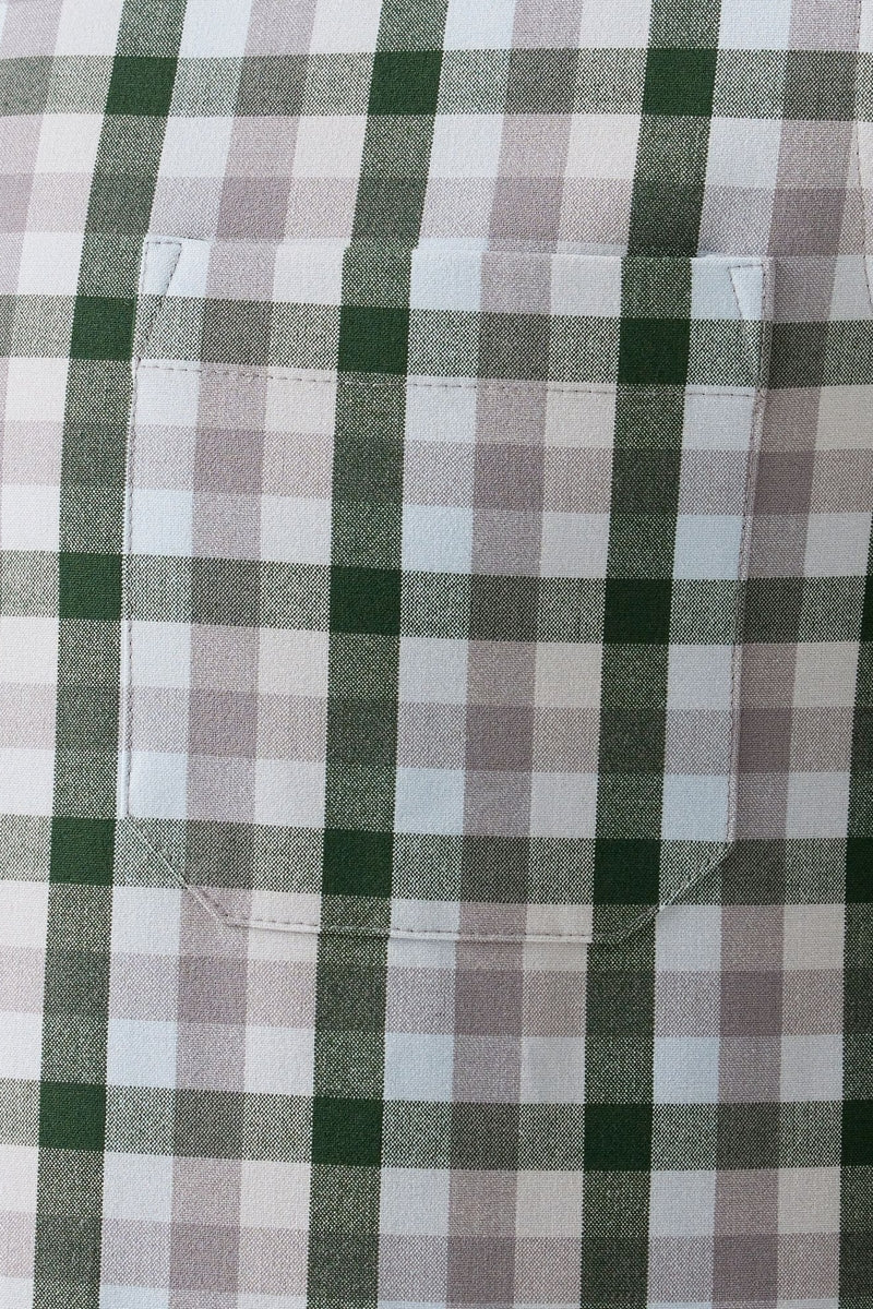 Wholesale,Mizzen + Main, Mizzen + Main Green/Grey Multi Check Trim Flannel Shirt, Green, Medium-42-TagM