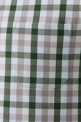 Mizzen + Main Green/Grey Multi Check Trim Flannel Shirt