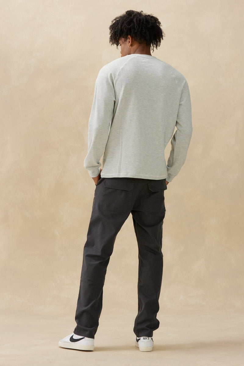 Wholesale,Kuwalla, Kuwalla Grey Washed Waffle Crew Sweatshirt, Grey, Medium-43-TagMLarge-45-TagLExtra Large-47-TagXLExtra Extra Large-48-TagXXLSmall-40-TagS