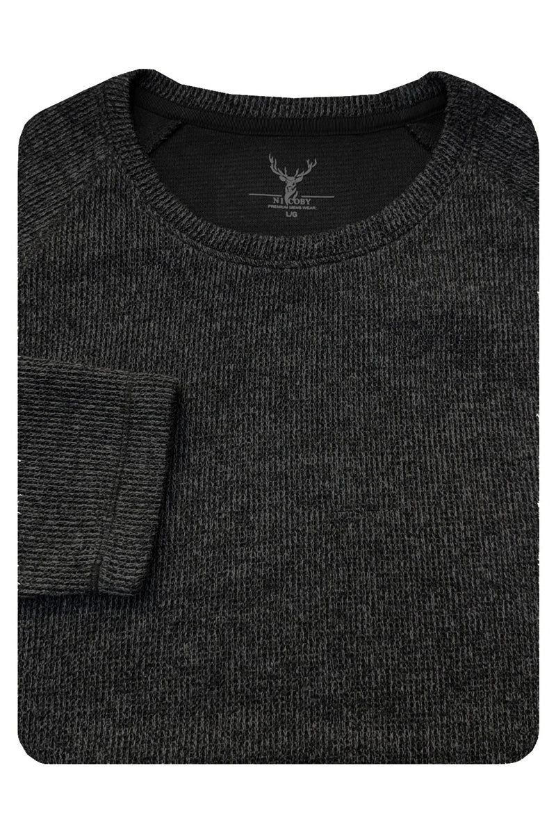 Wholesale,Nicoby Age of Wisdom, Nicoby Age of Wisdom Black Textured Raglan Sleeve Crewneck, Black, Medium-43-TagM