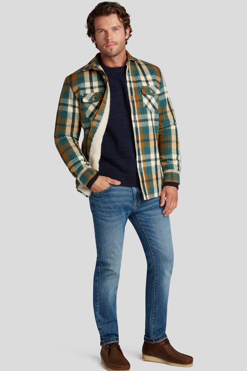 Other,Grayers, Grayers Edmund Multi Blue/Tan Sherpa Lined Fleece Shacket, Blue, Small-44-TagS