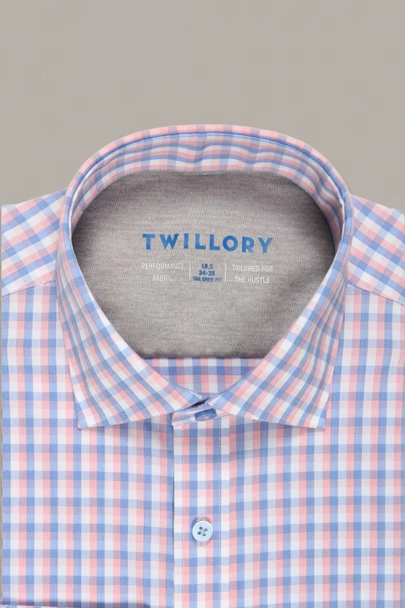 Wholesale,Twillory, Twillory Orange Blue Check Performance Shirt, Orange, Medium-43-Tag15.5Large-45-Tag16Extra Large-50-Tag17.5Large-47-Tag16.5