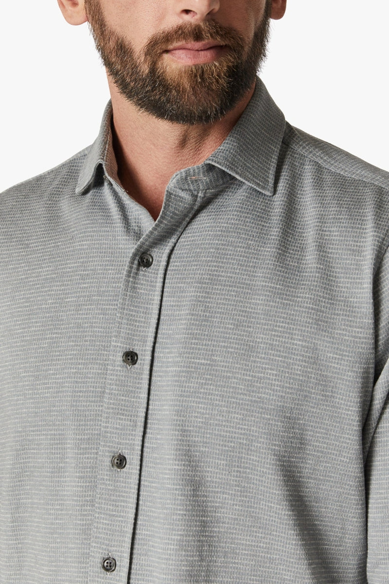 Wholesale,34 Heritage, 34 Heritage Grey Micro Pattern Textured Shirt, Grey, Medium-44-TagM