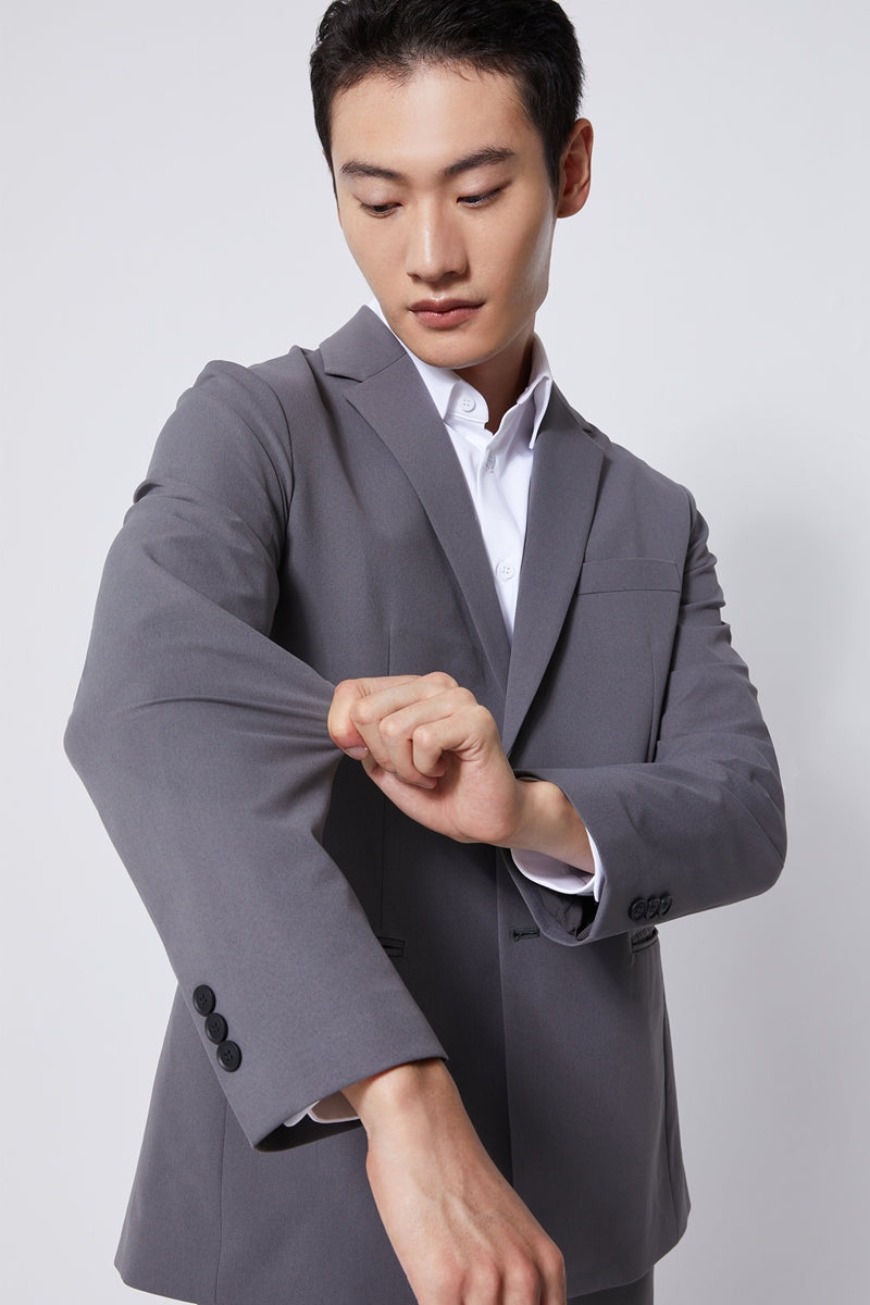 Direct From Brand,FYNE, FYNE Grey Performance Water Repellent Blazer, Grey, Large-44-TagXL
