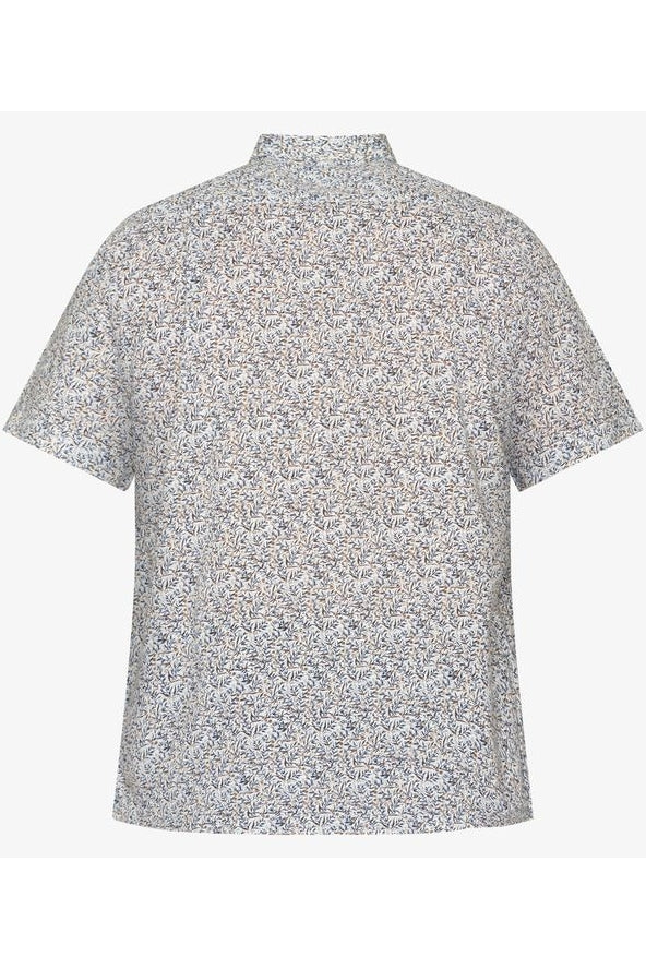 Wholesale,Signal Clothing, Signal Clothing Navy/Tan Multi Leaf Print Shirt, Blue, Small-44-TagS