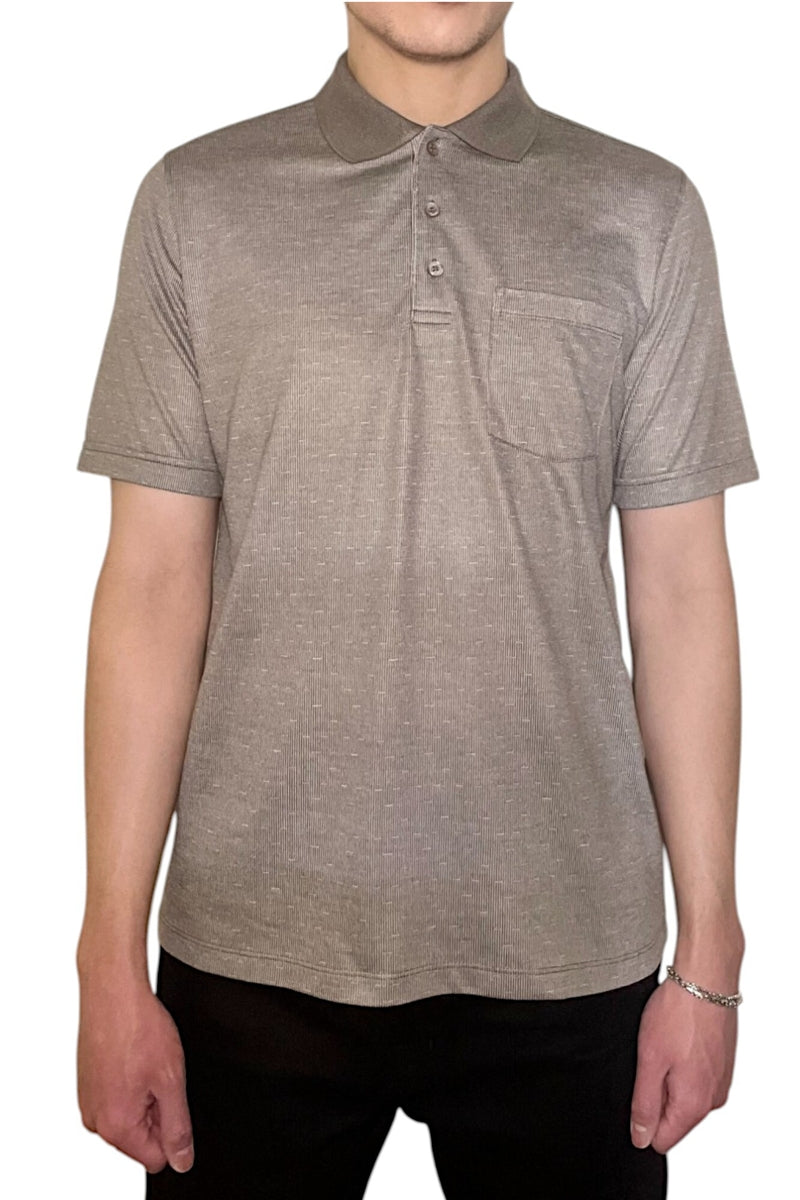 Wholesale,Jakamen, Jakamen Brown Textured Knit Polo, Brown, Medium-42-TagMLarge-44-TagLExtra Large-46-TagXLExtra Extra Large-48-TagXXL