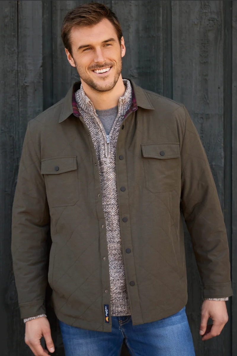 Wholesale,Flag & Anthem, Flag & Anthem Olive Flannel-Lined Quilted Jacket, Green, Medium-46-TagMLarge-48-TagLExtra Large-51-TagXL