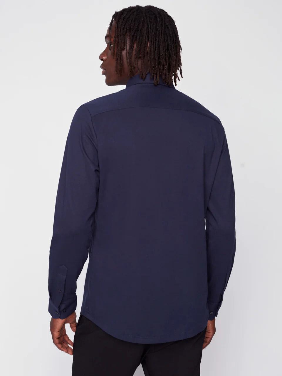 Wholesale,Projek Raw, Projek Raw Navy Long Sleeve Knit Shirt, Blue, Large-44-TagL