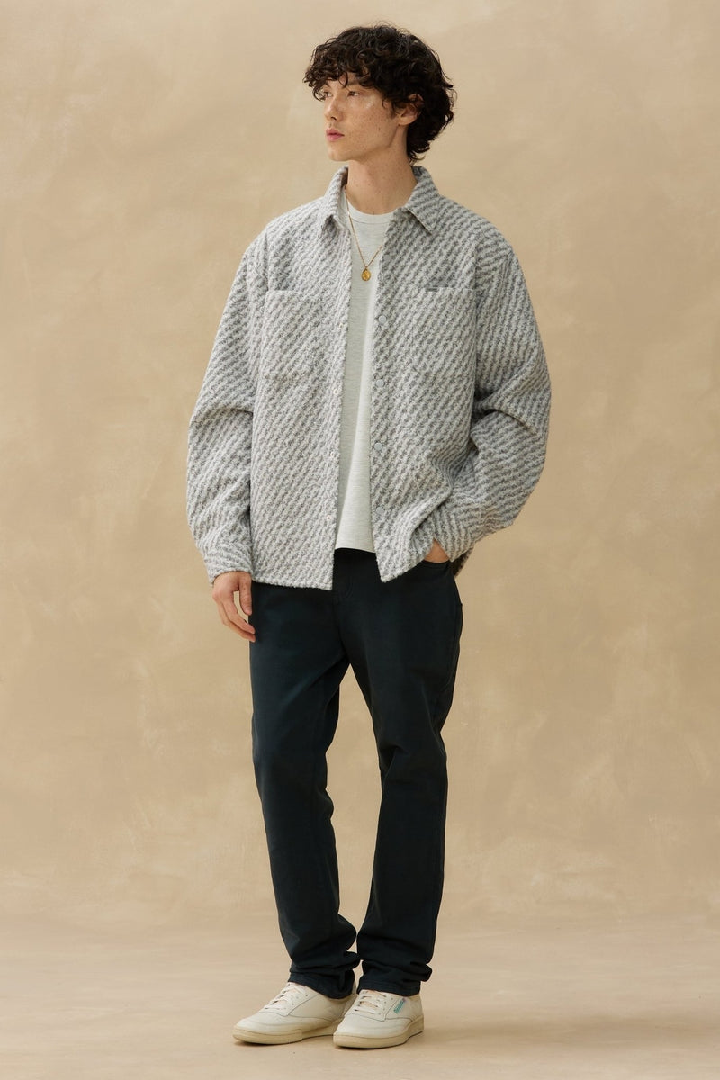 Wholesale,Kuwalla, Kuwalla Grey Jacquard Pattern Rugged Shacket, Grey, Small-42-TagS