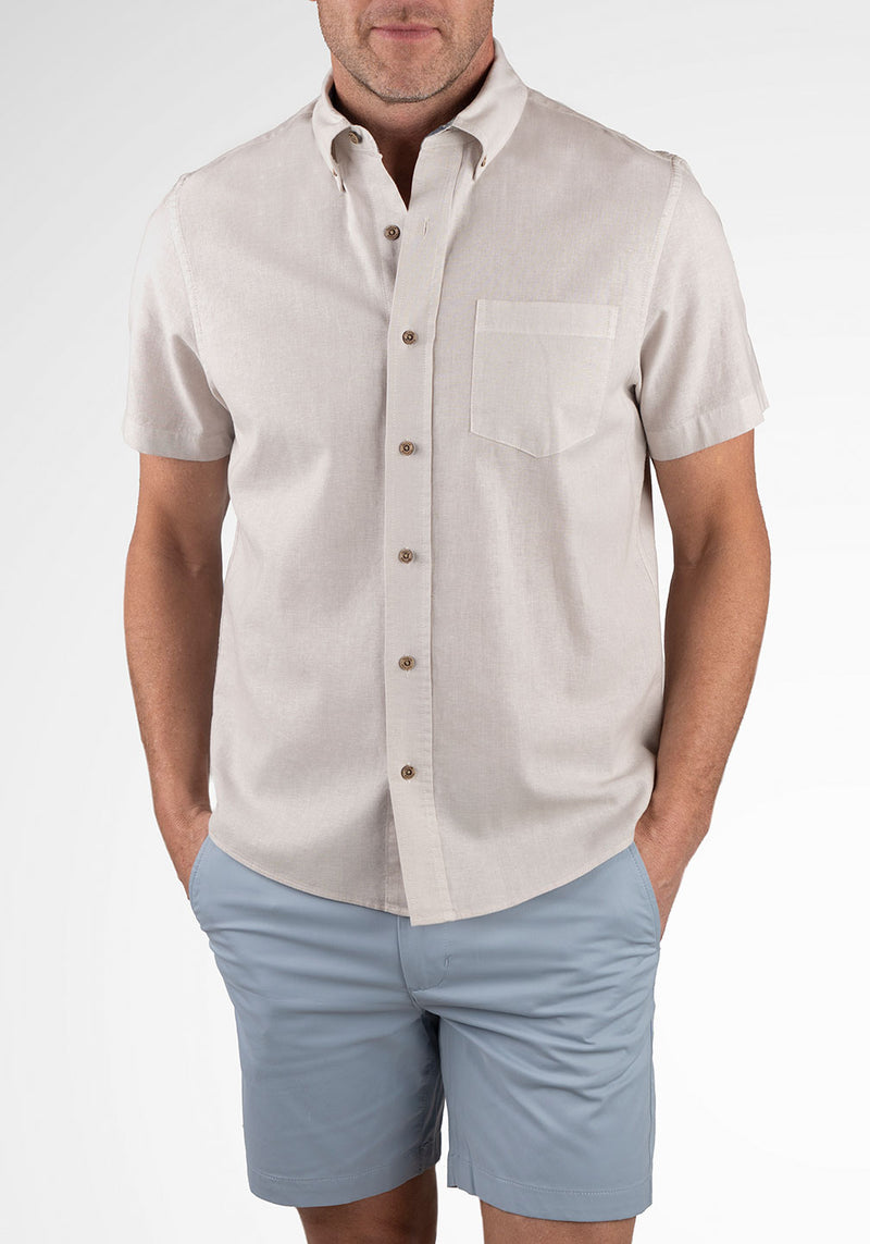 Brand Partner,Tailor Vintage, Tailor Vintage Light Grey Puretec Cool Cotton/Linen Blend Shirt, Grey, Medium-44-TagMLarge-47-TagLExtra Large-51-TagXLExtra Extra Large-55-TagXXLSmall-41-TagS