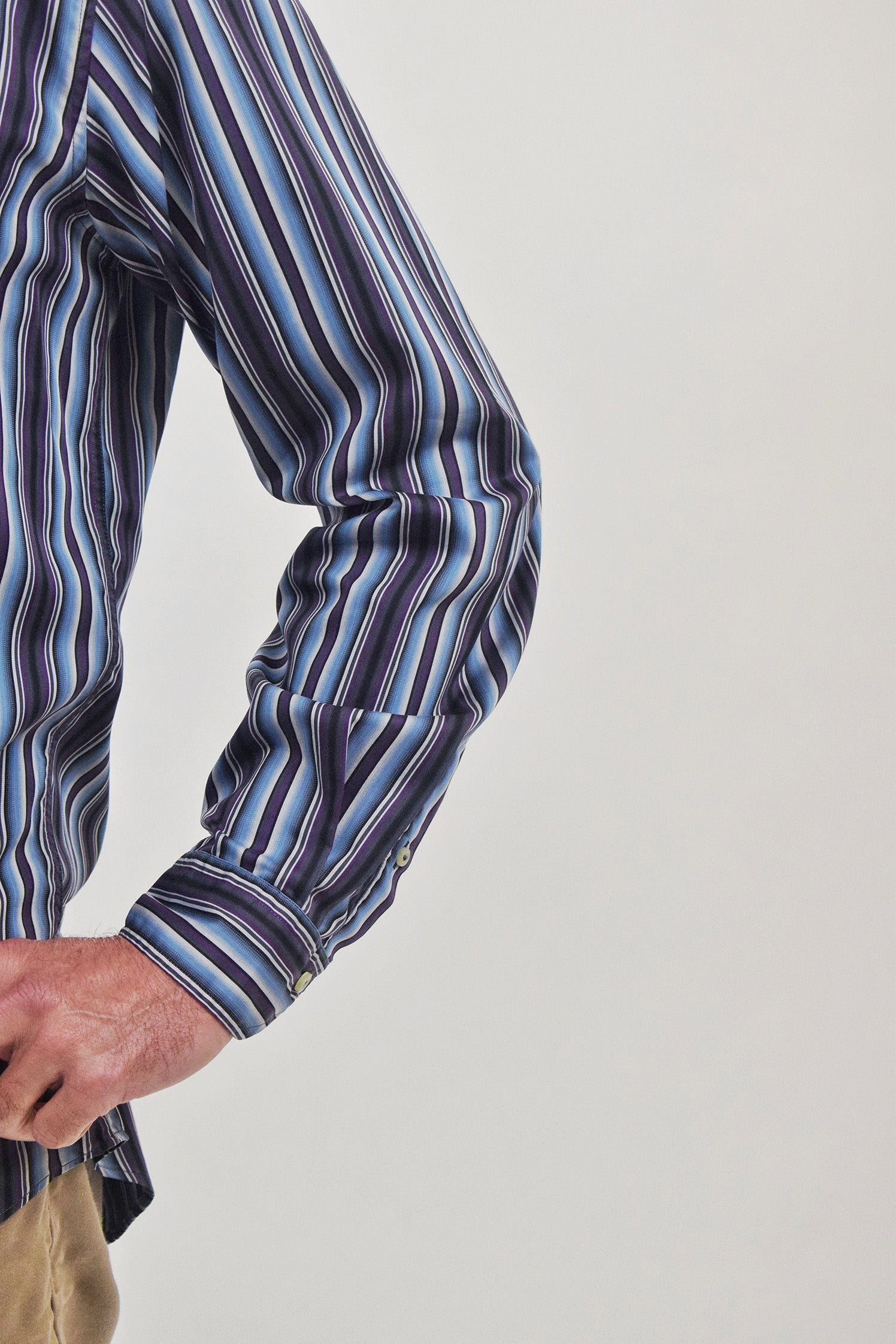 The RealReal,Etro, Etro Purple and Blue Stripe Button Up Shirt, , 