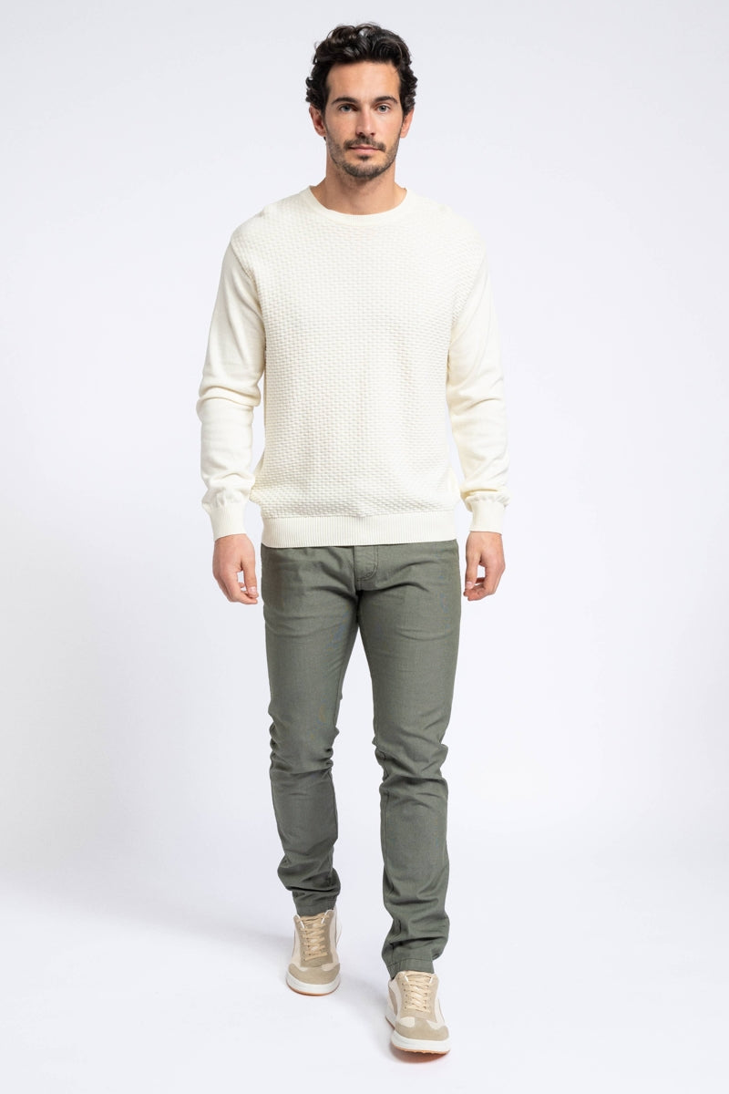 Faire,SMF, SMF Cream Basket Weave Knit Sweater, Cream, Medium-40-TagMLarge-42-TagLExtra Large-44-TagXLExtra Extra Large-46-TagXXL