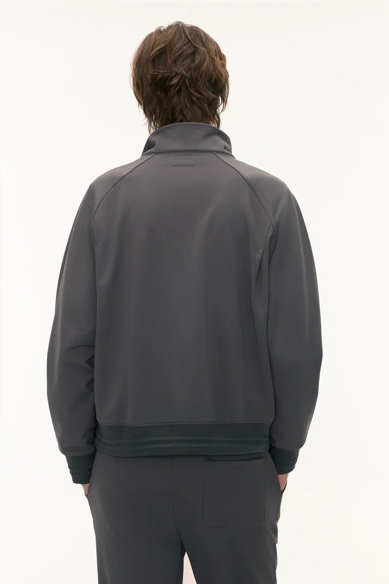 Direct From Brand,FYNE, FYNE Dark Grey Performance Stand Collar Jacket, Grey, Medium-52-TagM