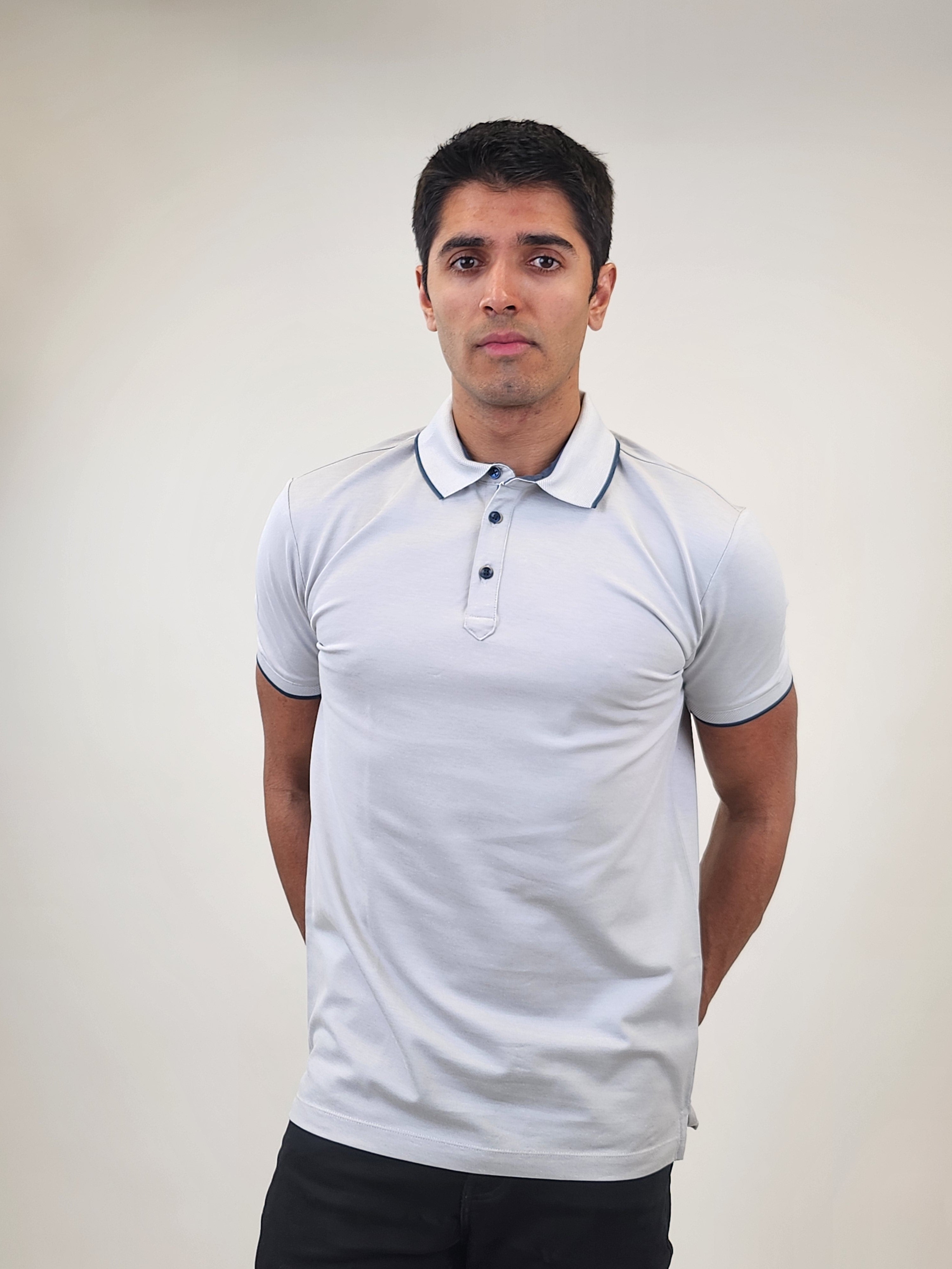 Brand Partner,R2 Amsterdam, R2 Amsterdam Light Grey Solid Polo, , 