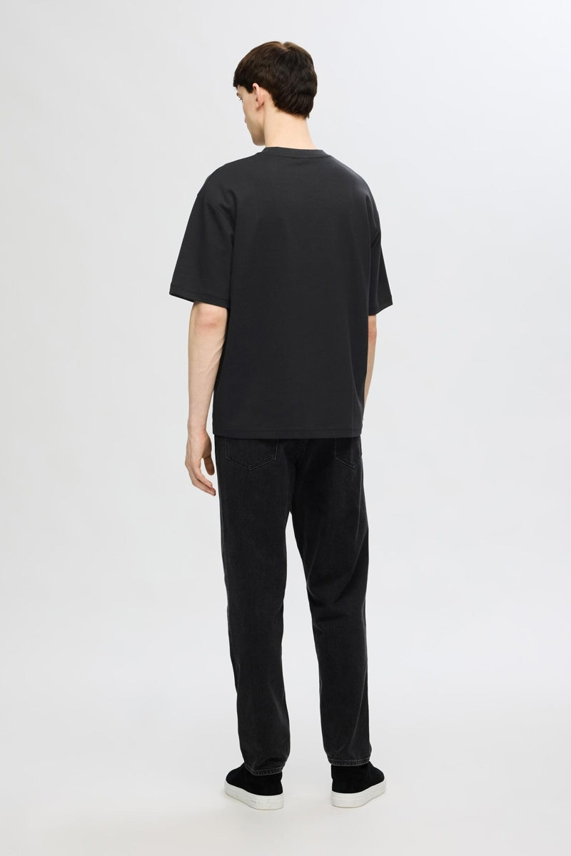 Wholesale,Selected Homme, Selected Homme Black Dropped Shoulders T-Shirt, Black, Large-48-TagL
