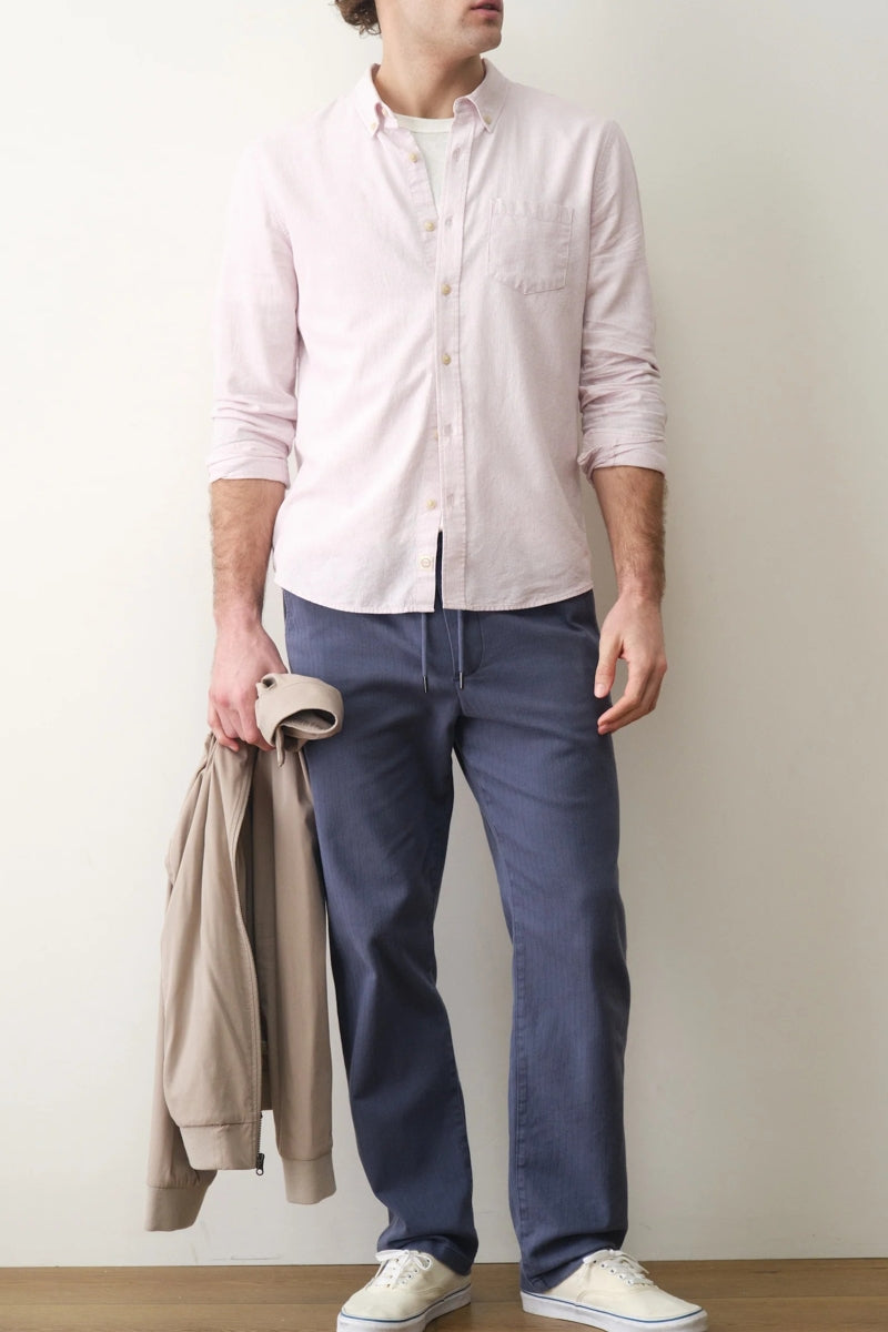 Wholesale,Marine Layer, Marine Layer Lavender Mist Pinstripe Hemp Shirt, Purple, Medium-44-TagM