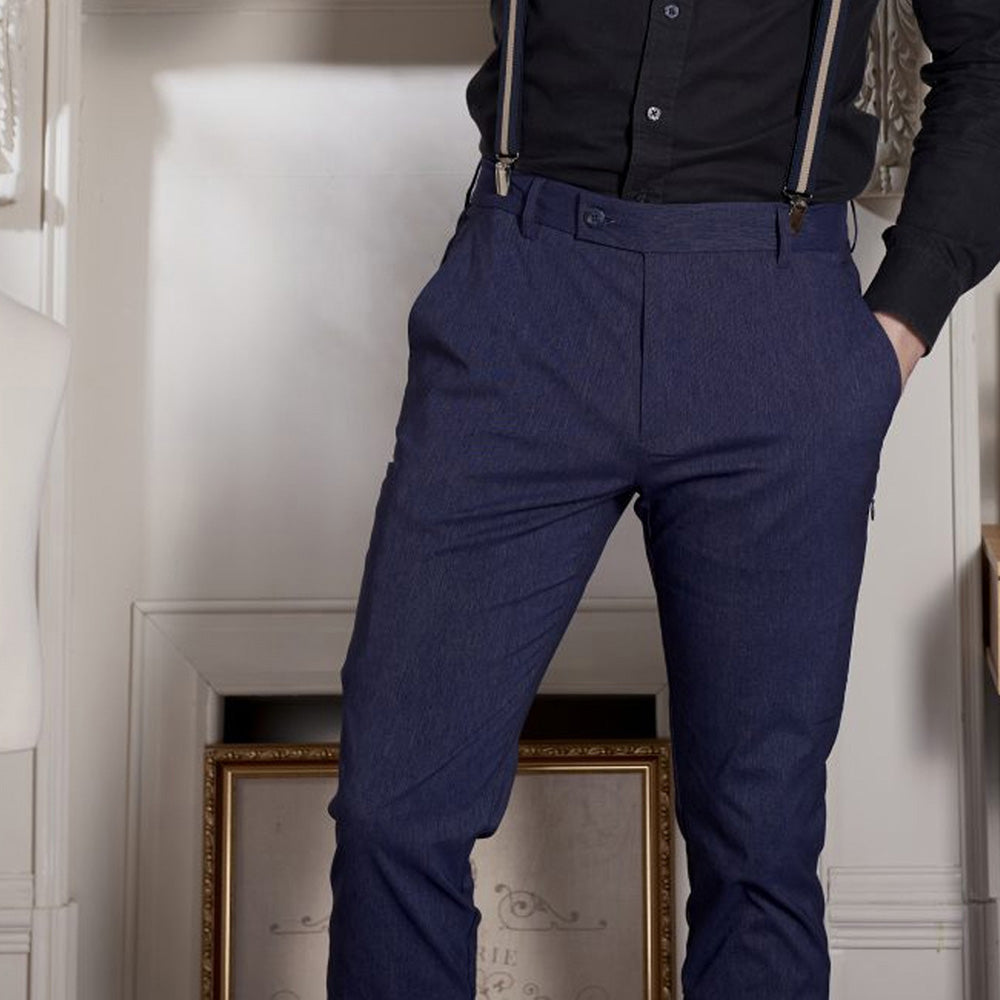 Brand Partner,PROFI, PROFI Blue and White Porcelain Premium Cool-yarn Multi-pockets Casual Functional Pants, Blue, 34W-30L-Tag34