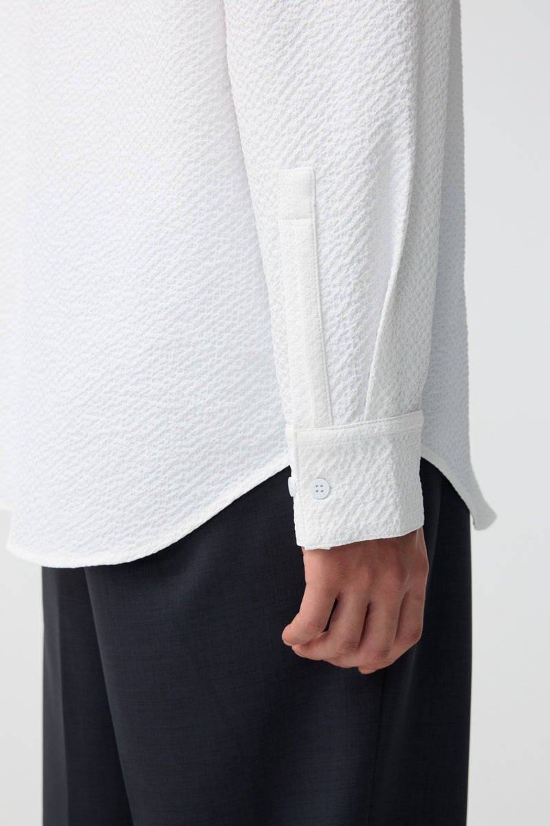 Direct From Brand,FYNE, FYNE White Bubble Cloth Textured Shirt, White, Medium-46-TagM