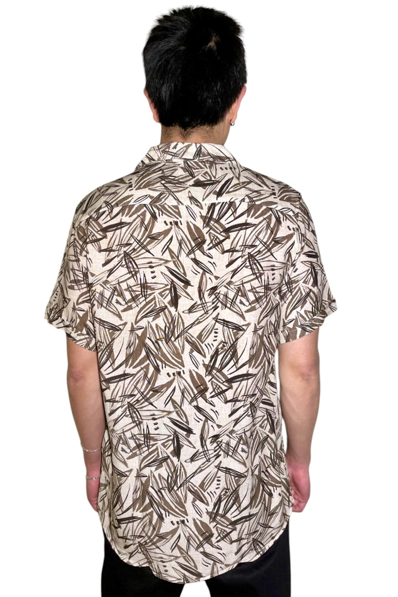 Wholesale,Jakamen, Jakamen Brown Abstract Leaf Print Shirt, Brown, Extra Large-48-TagXLExtra Extra Large-50-TagXXLExtra Small-38-TagXSSmall-41-TagSMedium-44-TagMLarge-46-TagL