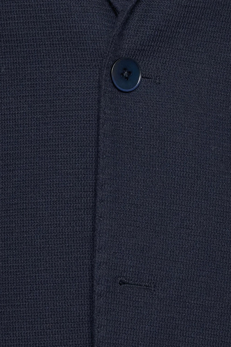 Direct From Brand,R2 Amsterdam, R2 Amsterdam Navy Knitted Stretch Blazer, Blue, Small-40-Tag48