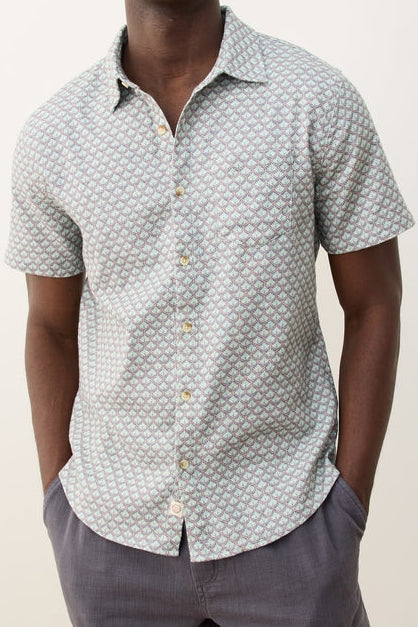 Wholesale,Marine Layer, Marine Layer Aqua Agave Print Stretch Shirt, Green, Medium-43-TagM