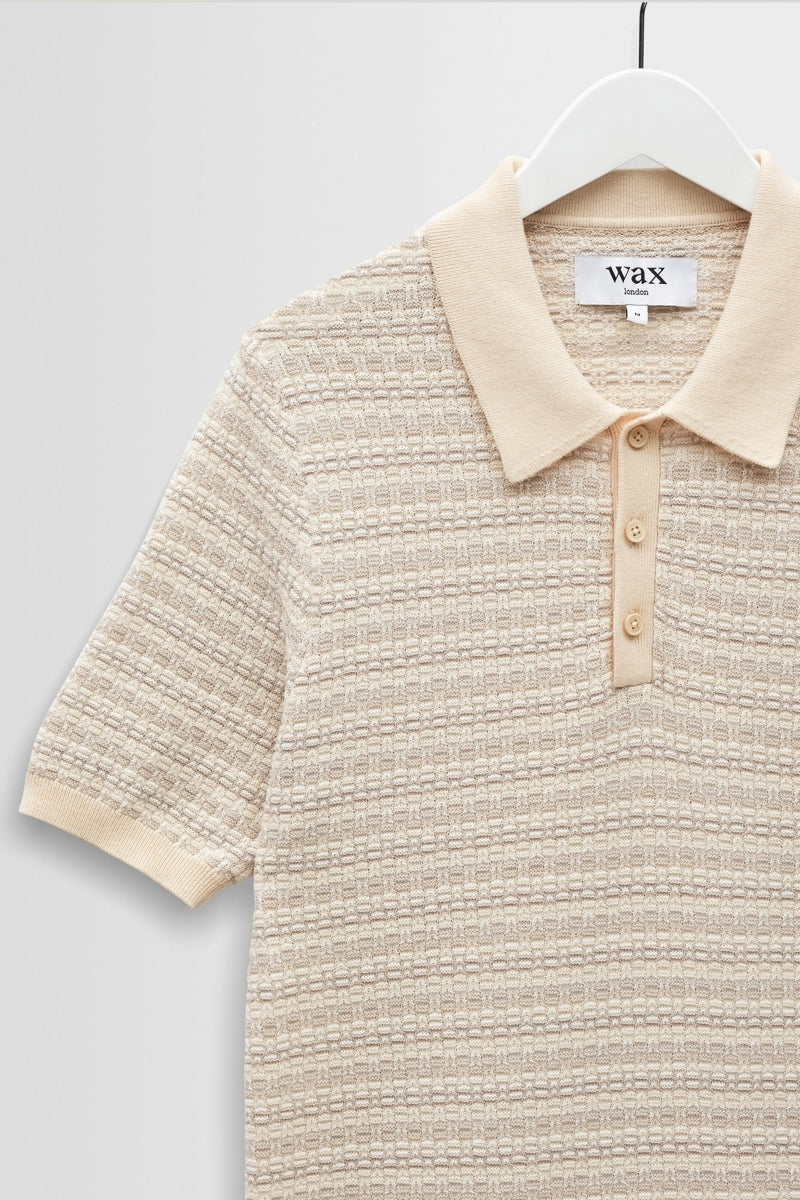 Wholesale,Wax London, Wax London Natural Mini Geometric Knitted Polo, Cream, Medium-41-TagM