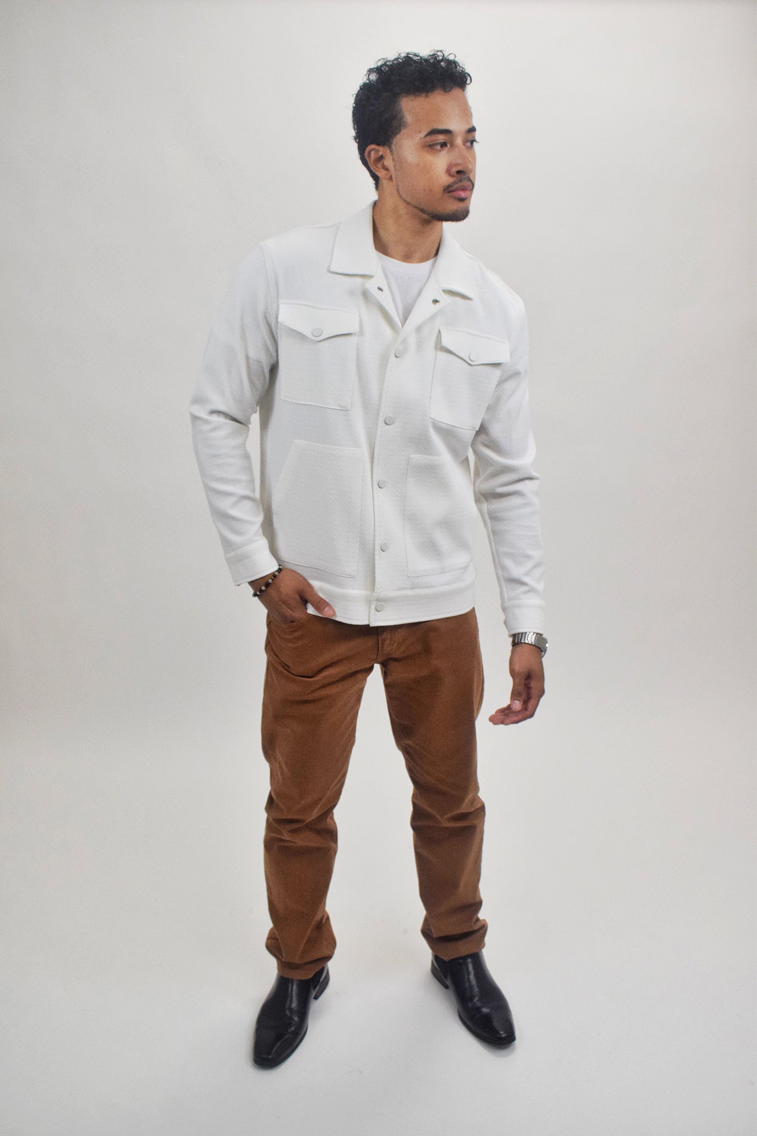 Wholesale,Suit Sartoria, Suit Sartoria White Textured Overshirt, White, Extra Large-49-Tag56