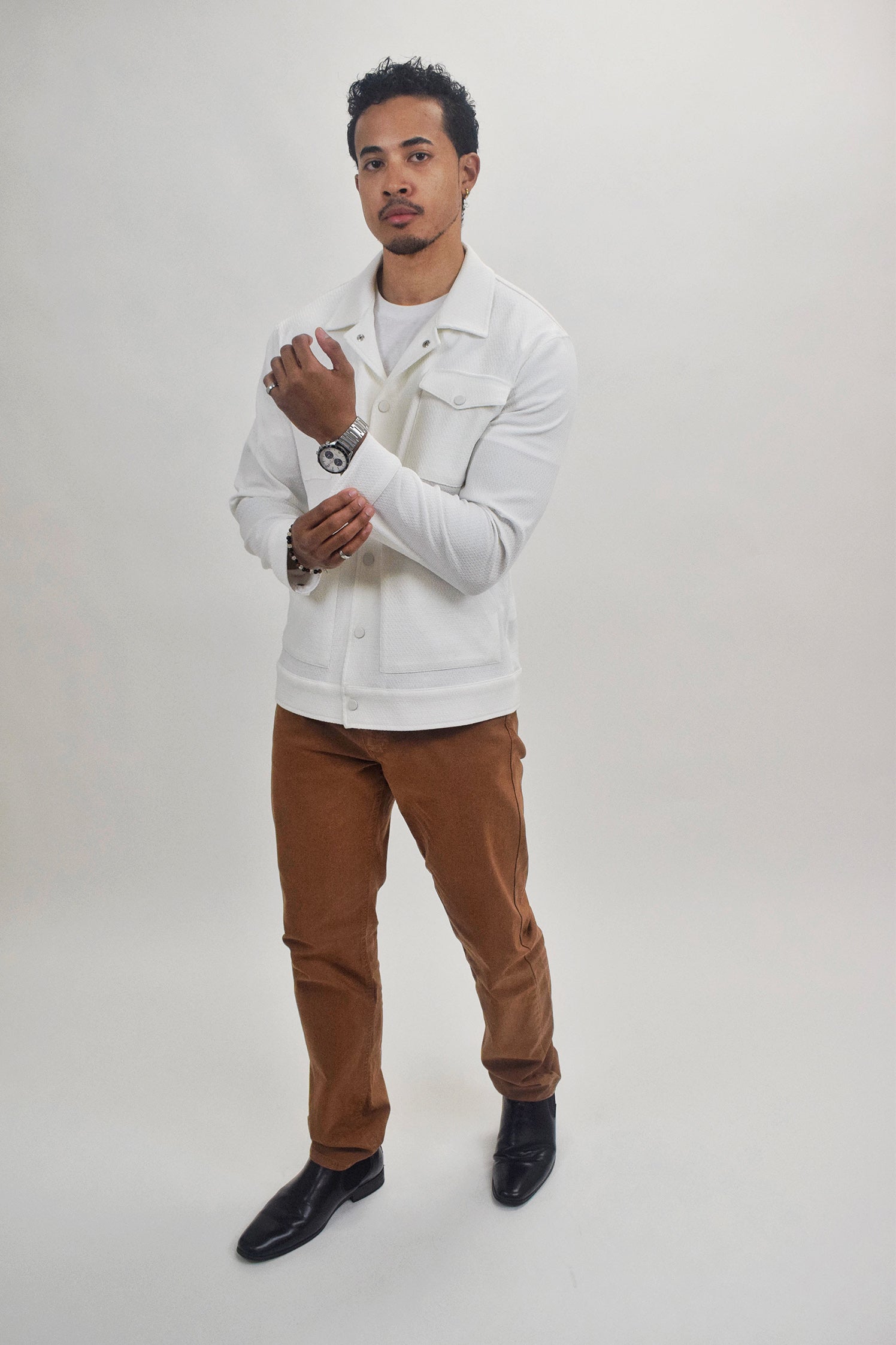 Wholesale,Suit Sartoria, Suit Sartoria White Textured Overshirt, White, Medium-43-Tag48