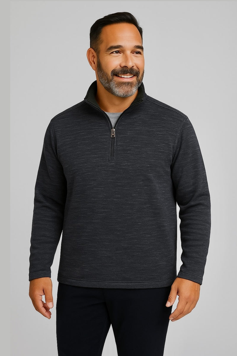 Wholesale,Nicoby Age of Wisdom, Nicoby Age of Wisdom Black Textured Slub Qtr Zip Pullover, Black, Small-40-TagS
