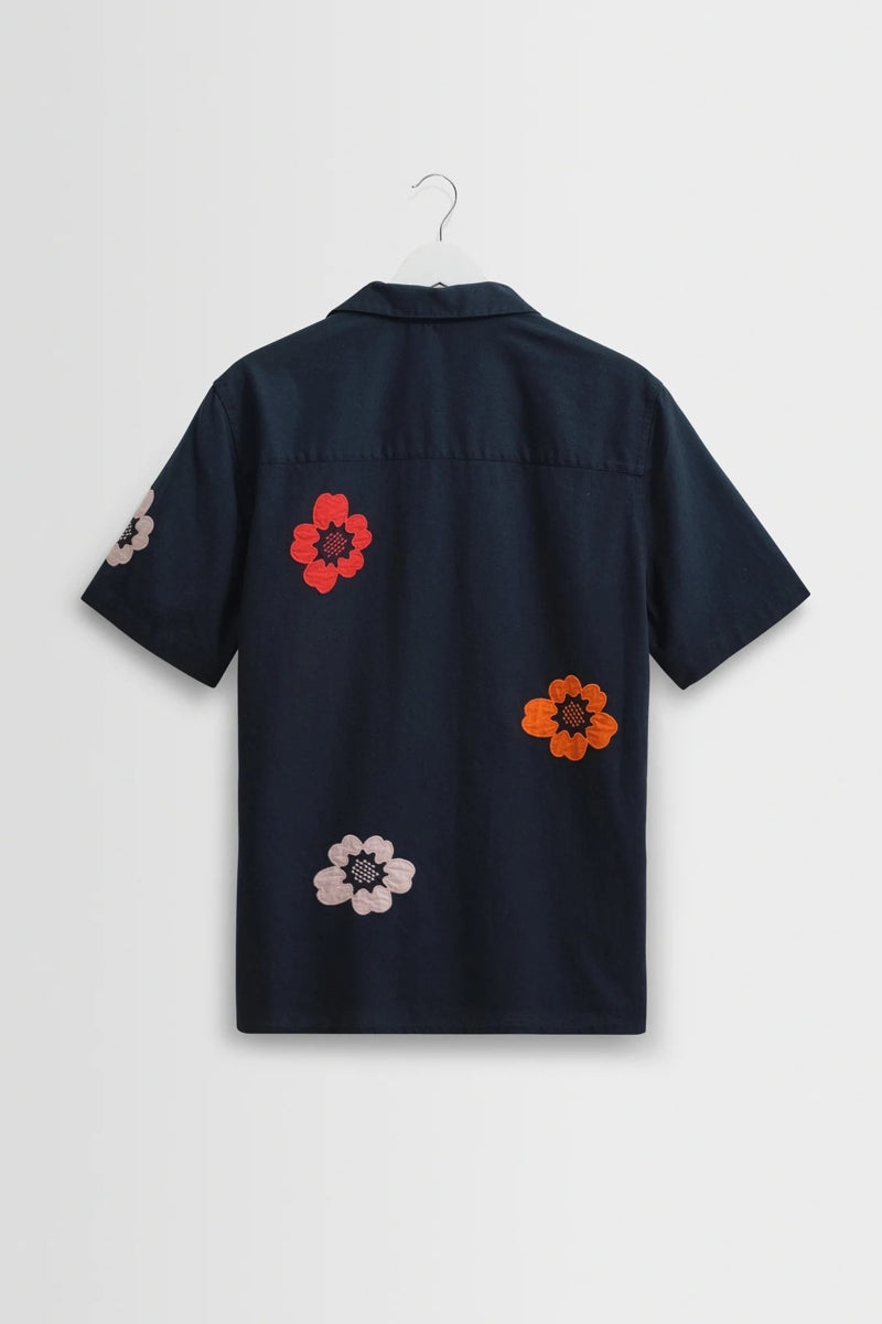 Wholesale,Wax London, Wax London Navy Floral Botanical Applique Shirt, Blue, Extra Large-49-TagXL