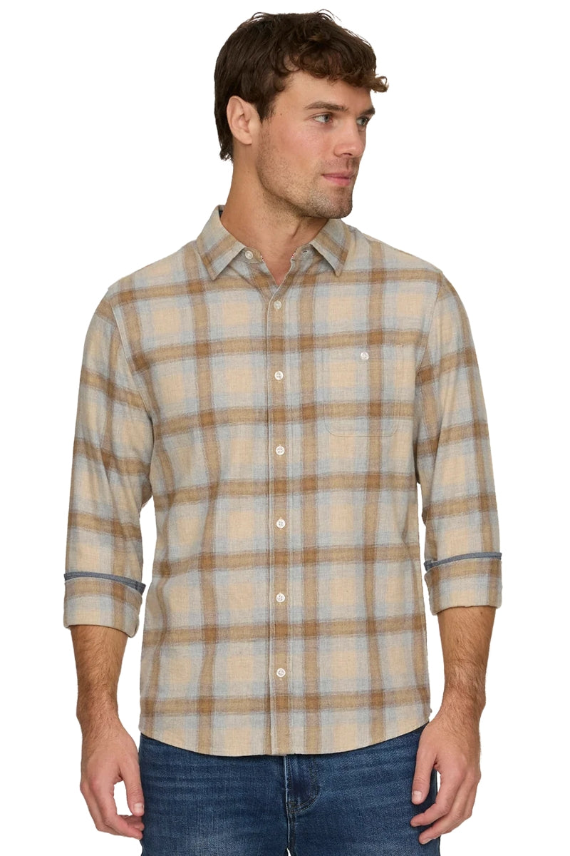 Wholesale,Flag & Anthem, Flag & Anthem Taupe/Grey Flannel Shirt, Tan, Medium-44-TagMLarge-47-TagLExtra Large-50-TagXL