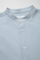 FYNE Light Blue/White Stripe Stand Collar Moisture Absorption Shirt