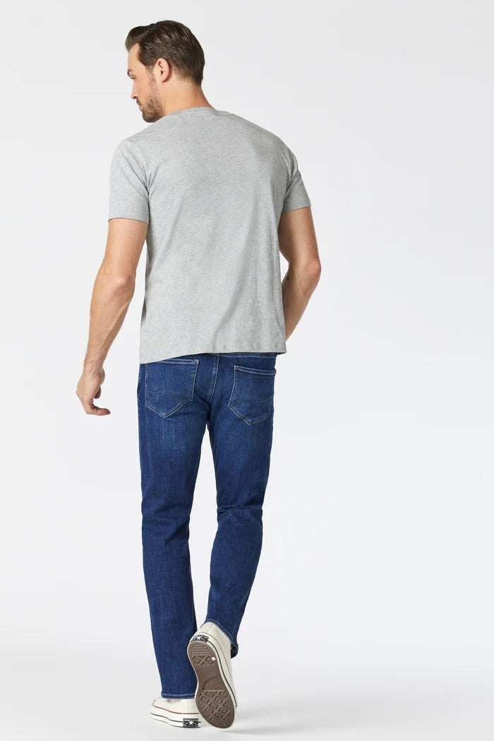 Wholesale,Mavi, Mavi Dark Used Brushed Feather Blue Zach Straight Leg Jeans, Blue, 34W-34L-Tag34