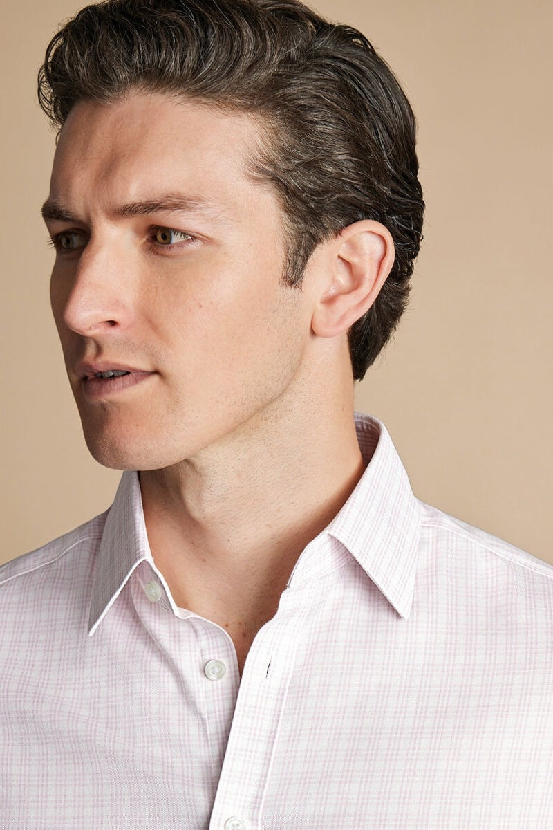 Wholesale,Charles Tyrwhitt, Charles Tyrwhitt Pink Twill Triple Check Shirt, Pink, Small-40-Tag15