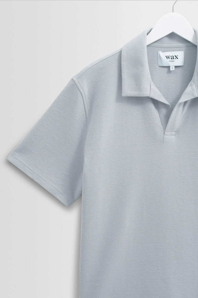 Wholesale,Wax London, Wax London Blue Textured Organic Cotton Polo, Blue, Extra Large-47-TagXL