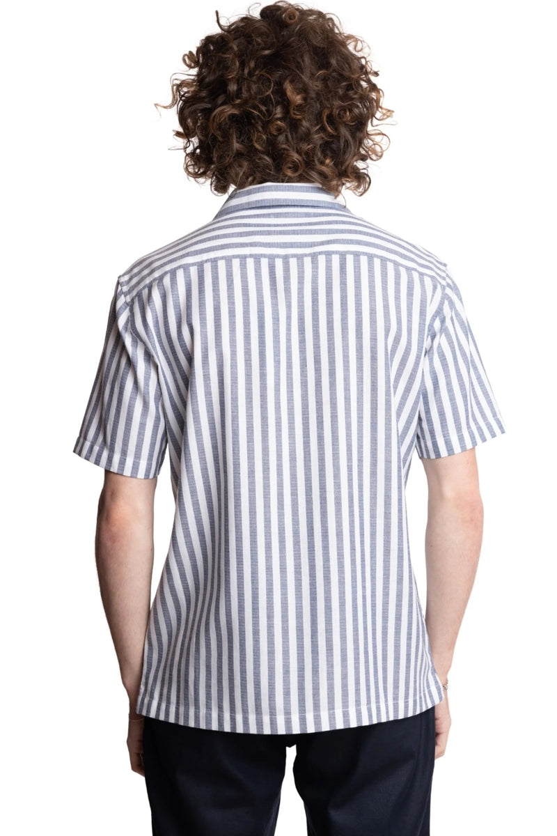 Wholesale,Paisley & Gray, Paisley & Gray Navy/White Herringbone Stripe Shirt, Blue, Extra Large-48-TagXL