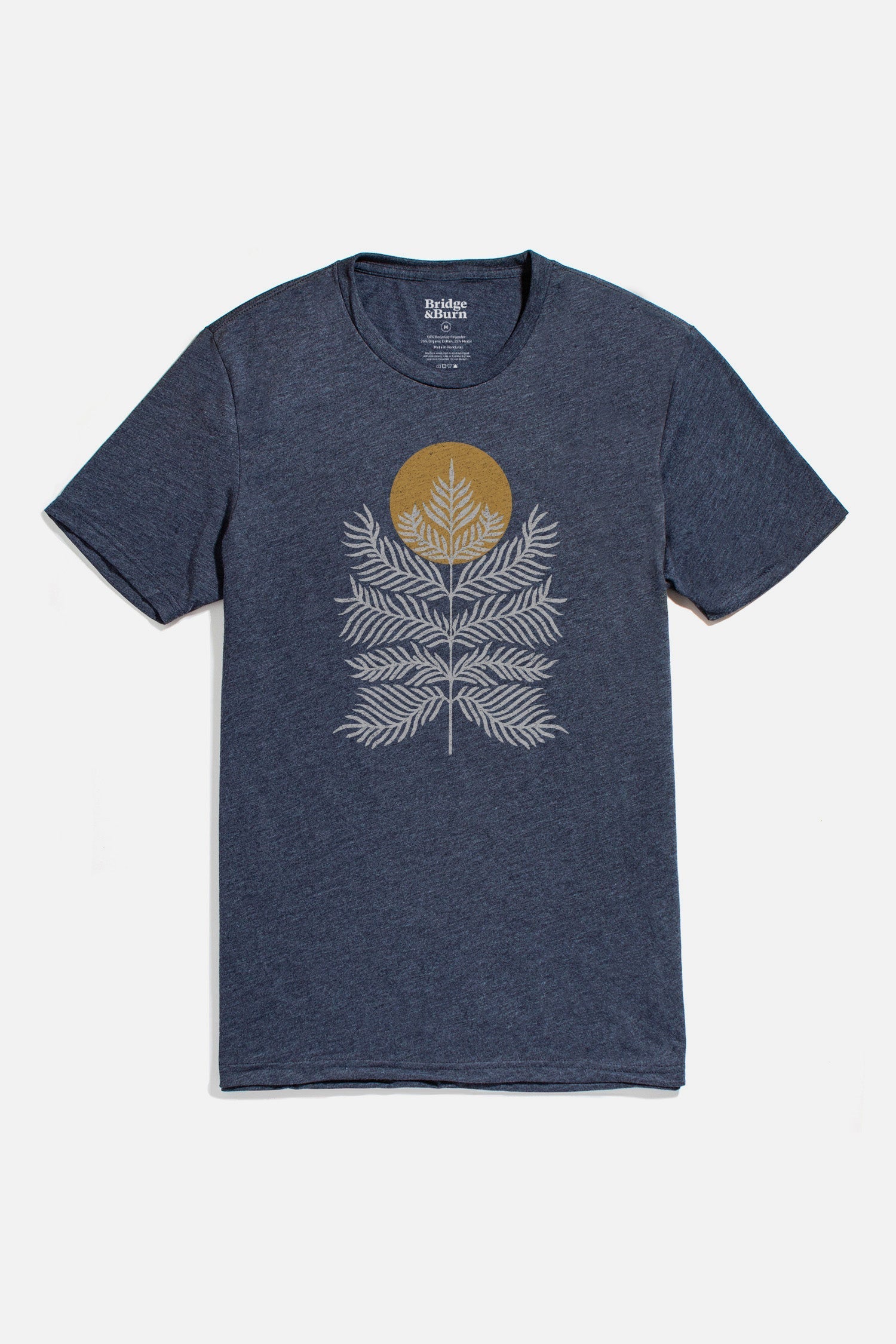 Faire,Bridge & Burn, Bridge & Burn Navy Fern Plant Print Graphic Tee, Blue, Large-43-TagL