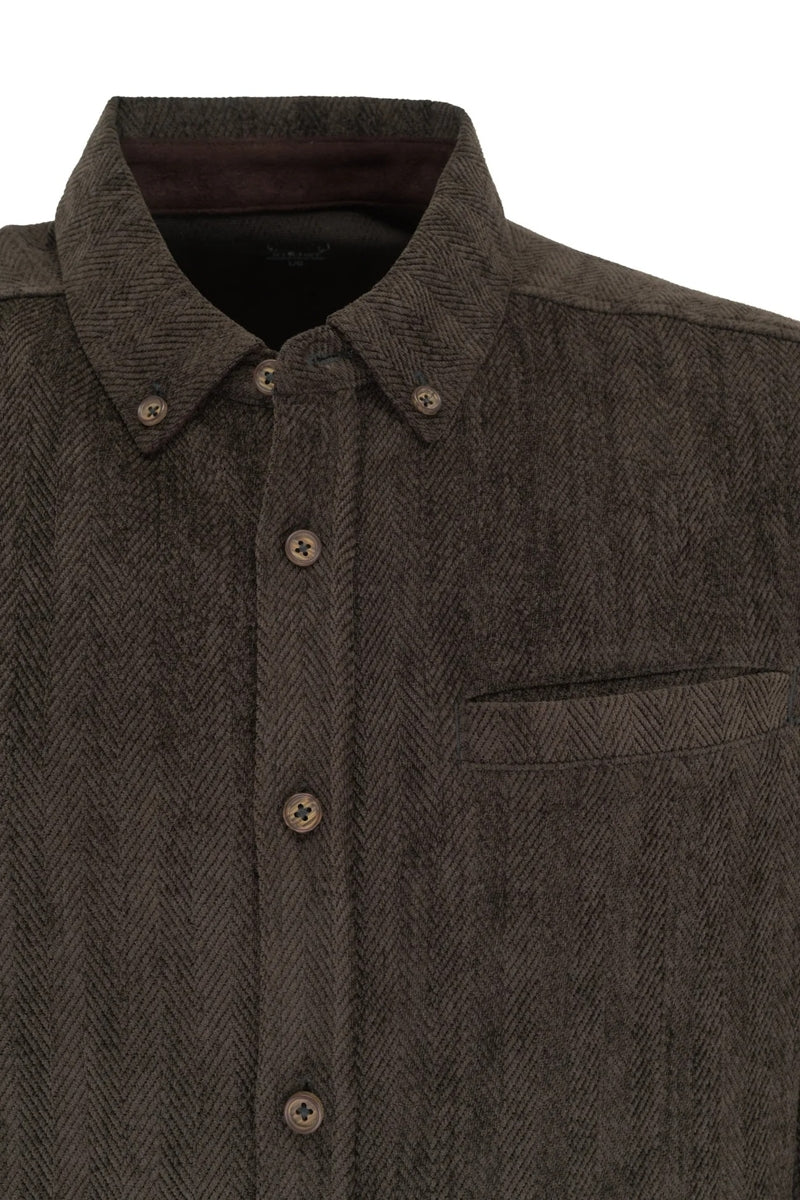 Wholesale,Nicoby Age of Wisdom, Nicoby Age of Wisdom Brown Corduroy Chenille Herringbone Overshirt, Brown, Large-46-TagL