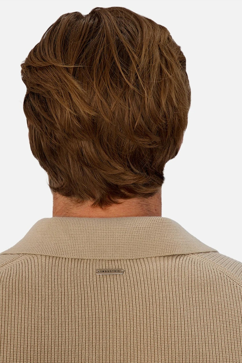 Wholesale,INDUSTRIE AUSTRALIA, INDUSTRIE AUSTRALIA Sand Dune Three-button Knitted Polo, Tan, Extra Large-54-TagXL