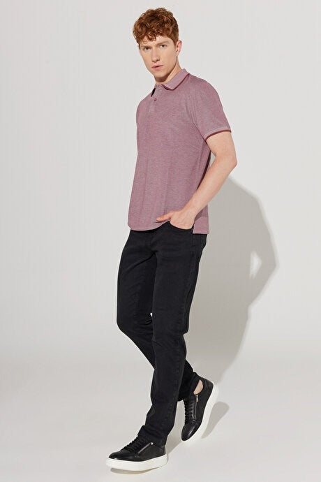 Wholesale,Altinyildiz Classics, Altinyildiz Classics Burgundy with White Slim Cut Knit Polo, Red, Small-39-TagSLarge-43-TagLMedium-41-TagM