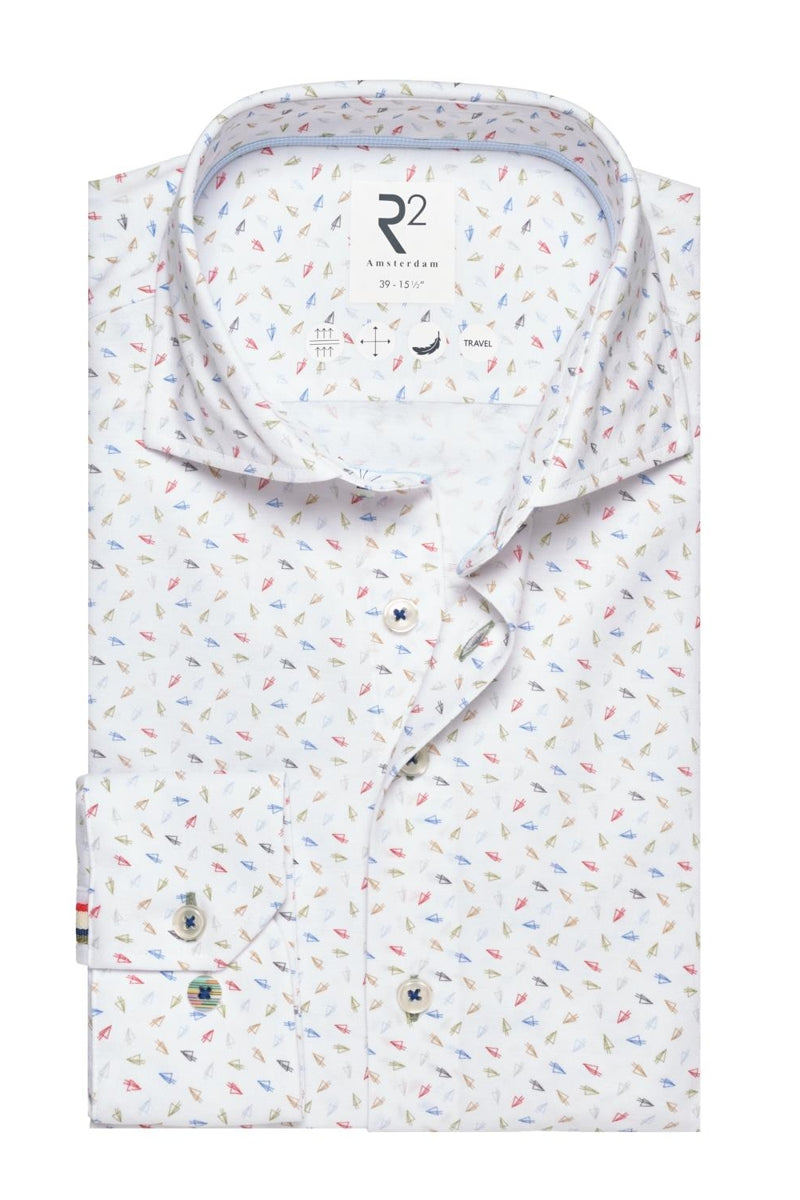 Direct From Brand,R2 Amsterdam, R2 Amsterdam White Paper Plane Print Shirt, White, Small-40-Tag38Medium-41-Tag39Medium-42-Tag40Large-44-Tag41Large-46-Tag42Extra Large-48-Tag43Extra Extra Large-50-Tag44Extra Extra Large-52-Tag45Extra Extra Large-53-Tag46Extra Extra Extra Large-55-Tag47