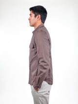 NSF Brown Ripstop Long Sleeve Utility Shirt