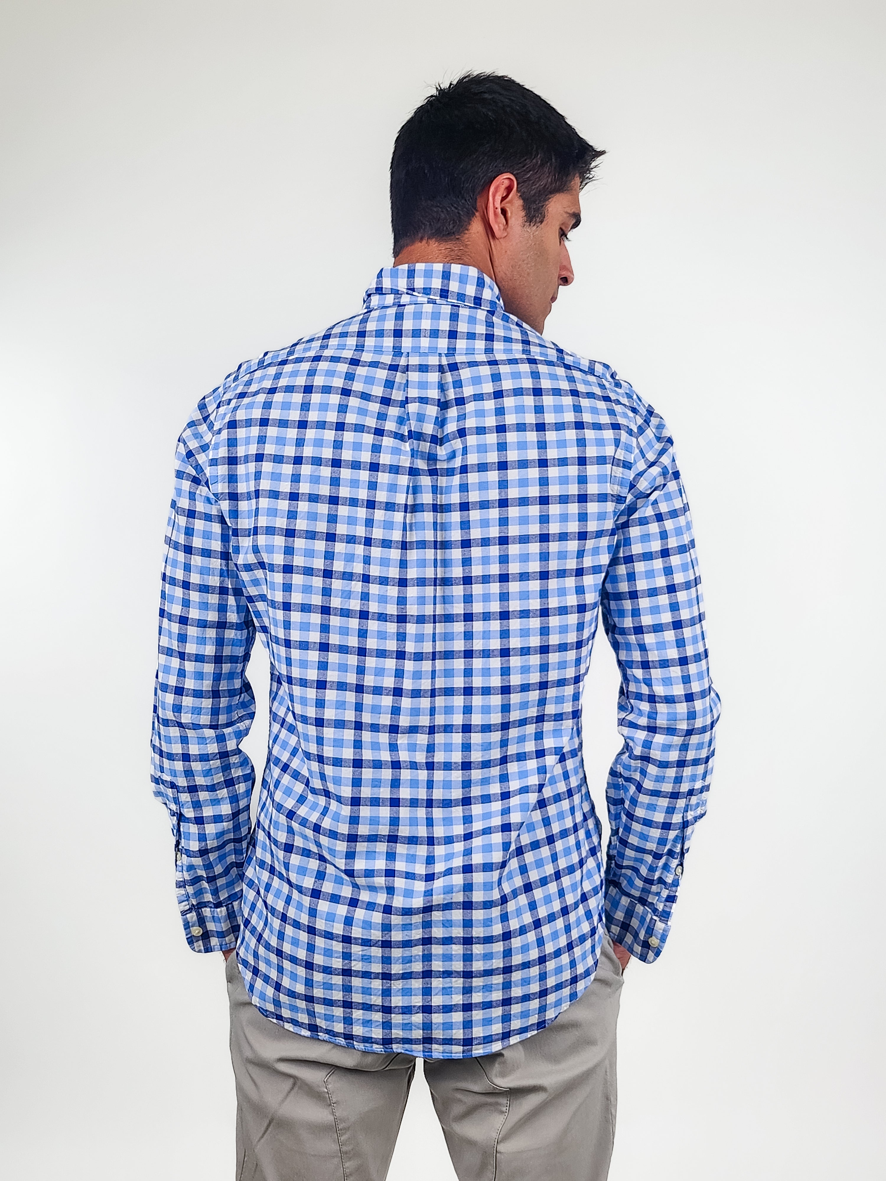Other,Ralph Lauren, Ralph Lauren Blue Check Cotton Long Sleeve Shirt, Blue, Medium-44-TagM