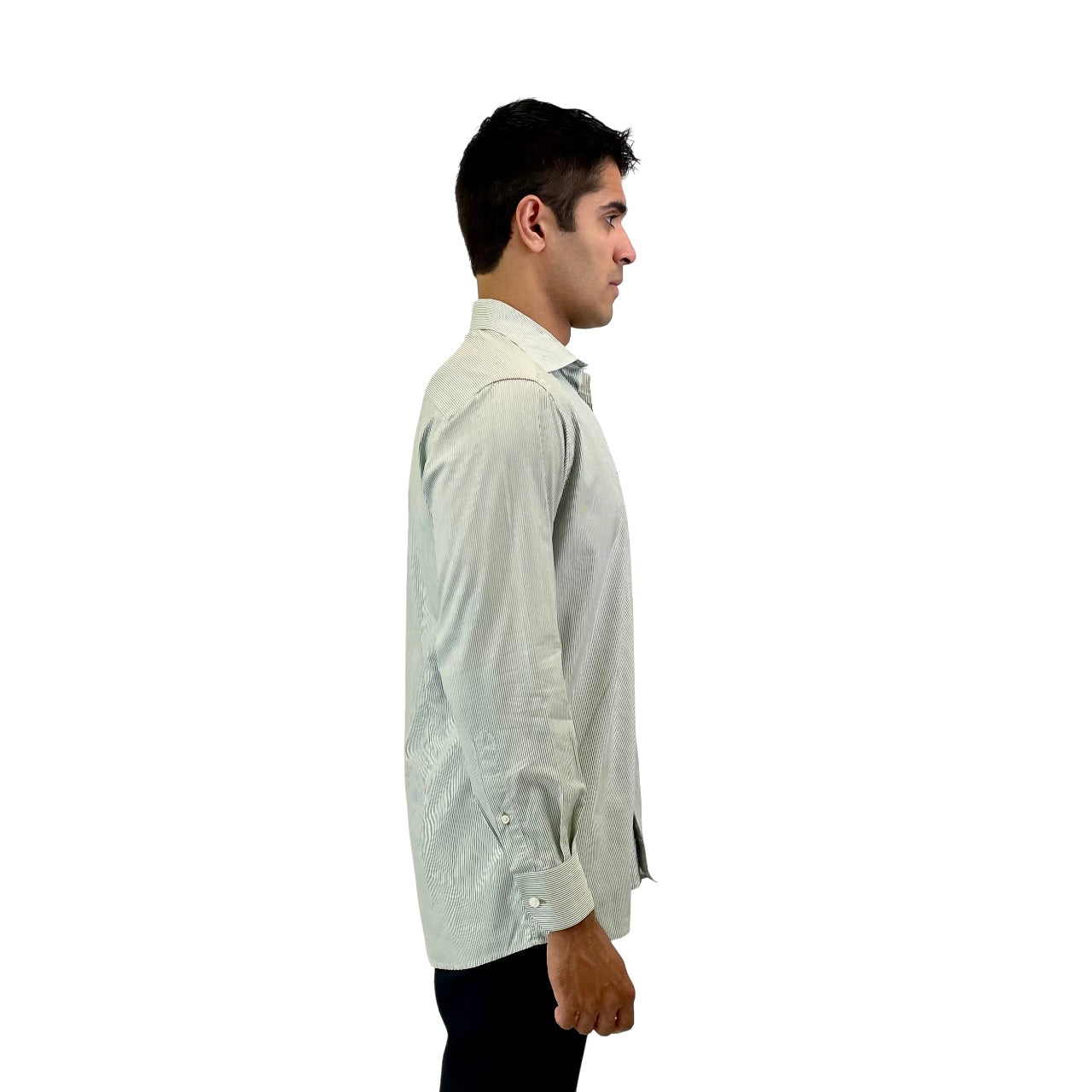 The RealReal,Eton, Eton Green Pinstripe Button Up Shirt, Green, Large-45-TagL