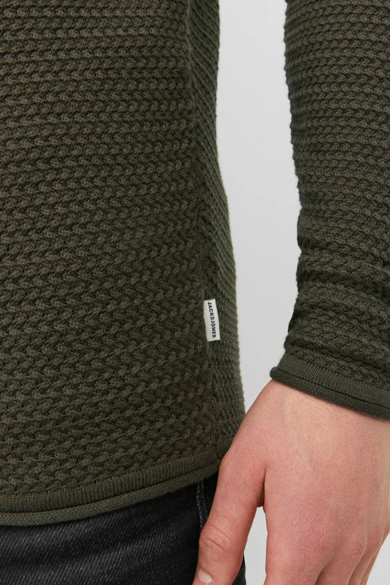 Wholesale,Jack & Jones, Jack & Jones Olive Green Knit Crew Neck Pullover, Green, Extra Large-46-TagXL