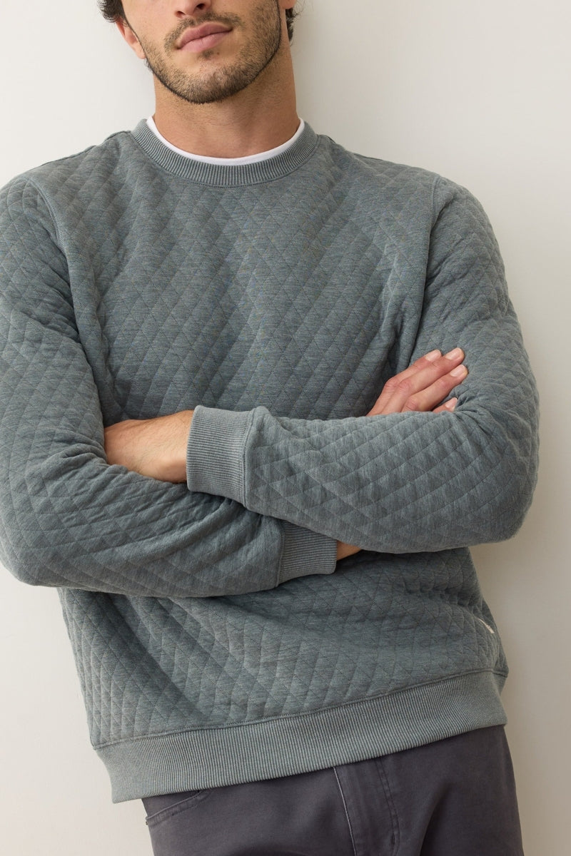 Wholesale,Marine Layer, Marine Layer Dusty Pine Corbet Quilted Sweatshirt, Green, Small-42-TagS