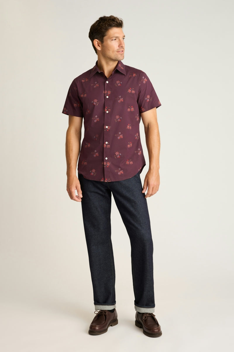 Wholesale,Bonobos, Bonobos Burgundy Needlepoint Floral Print Stretch Shirt, Purple, Small-40-TagSMedium-43-TagMLarge-46-TagLExtra Large-49-TagXLExtra Extra Large-52-TagXXL